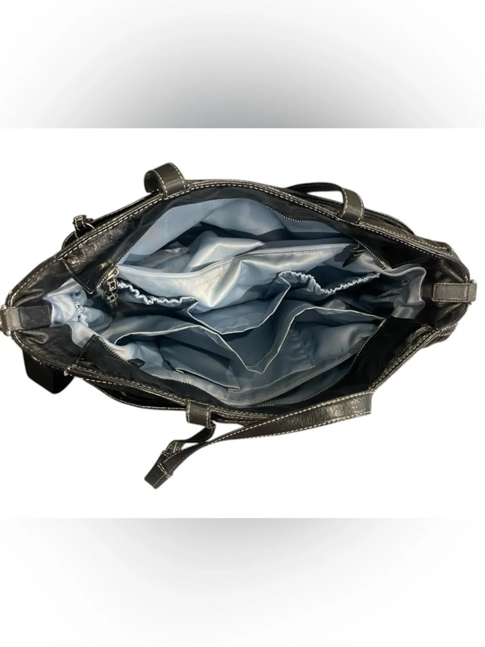 Coach Tote Diaper Bag Work Multifunction Signature C Black Patent Leather